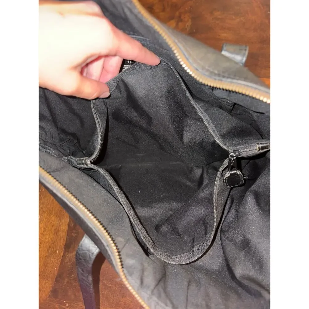 Vintage Frye Black Leather Tote Bag Laptop Work Purse